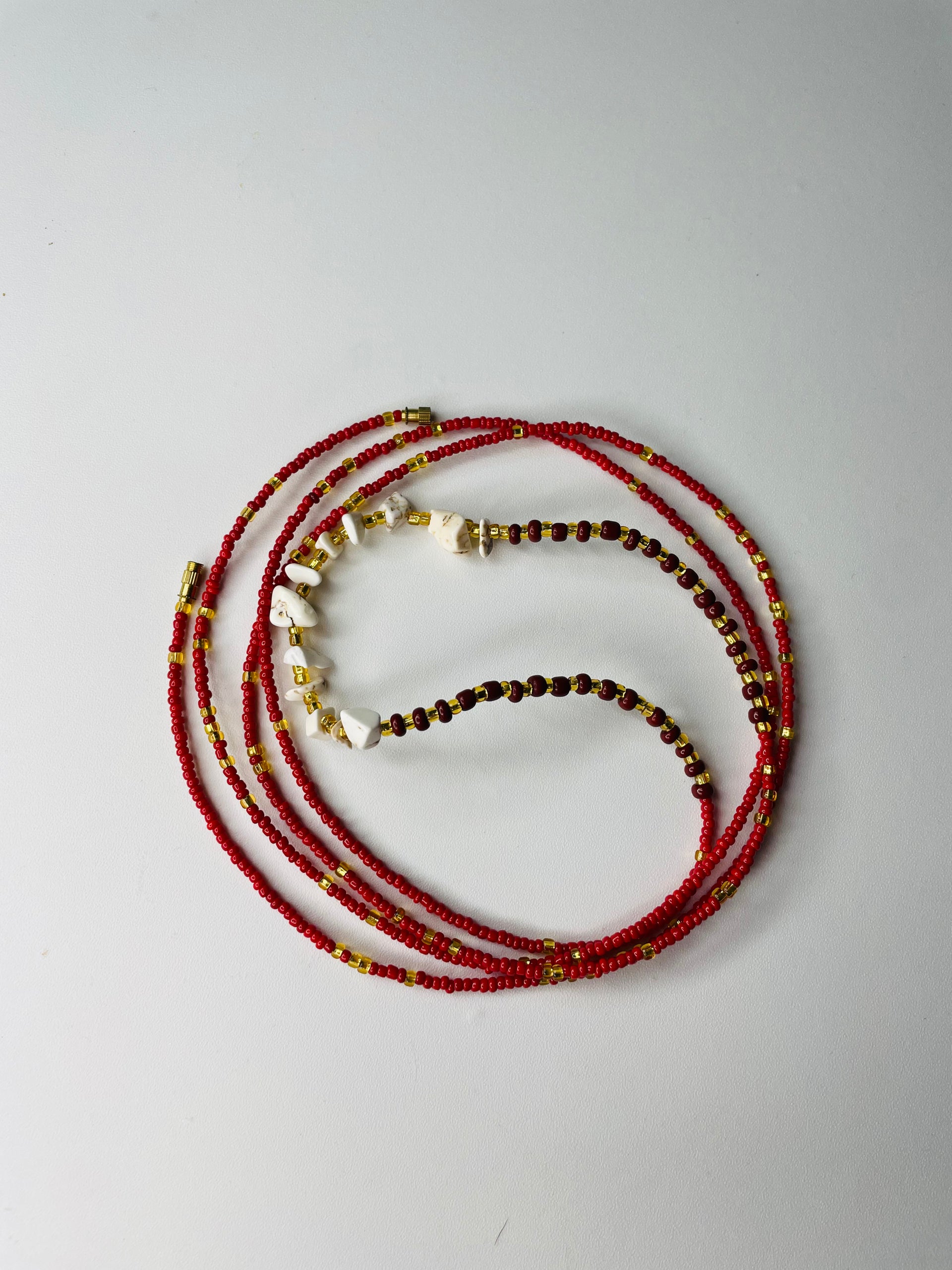 Kehinde Howlite Stone Twist Clasp Waist Beads – The Waist Beads